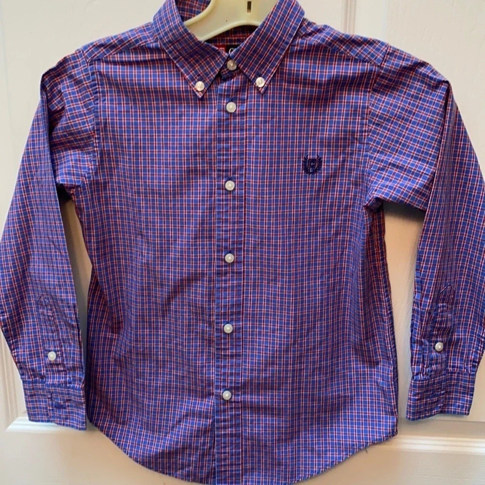checkered multi color shirt size 7 EUC